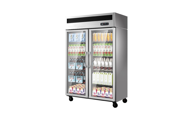 商用雙開門冰箱飲料冷藏柜蔬菜保鮮展示柜玻璃門大容量點菜柜