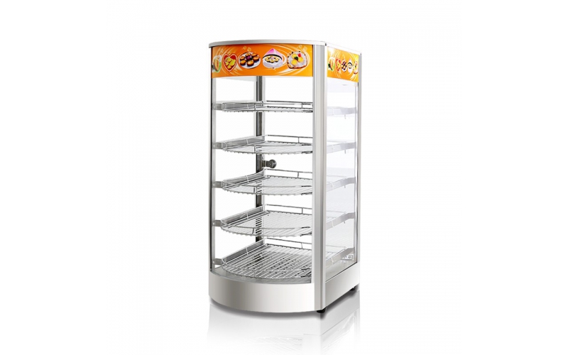 小型節能蛋撻保溫柜商用家用臺式展示柜加熱漢堡熟食展示柜弧形